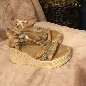 3.5 wedge espadrille w/ natural weave straps